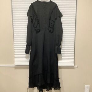 Black fancy ruffled dress